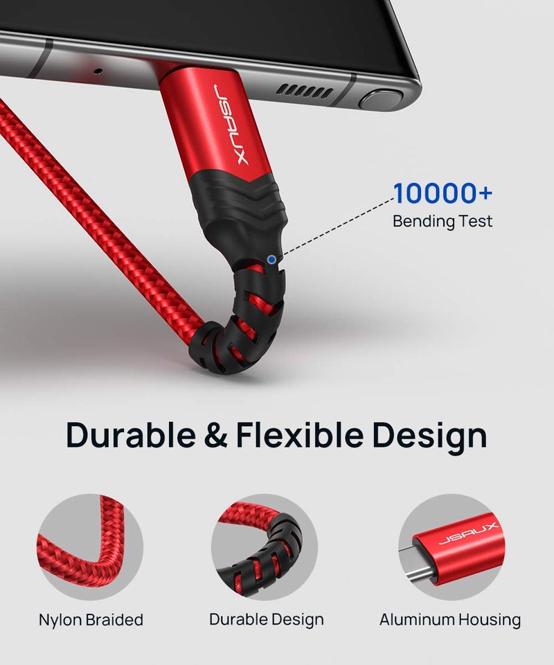 jsaux محول JSAUX USB C إلى مقسم سماعة رأس مزدوج 3.5 مم أنثوي، Type C إلى مقبس Y أنثوي مزدوج 3.5 مم متوافق مع iPhone 16 Pro Max/15 Pro Max، Galaxy S24/23 Ultra، Pixel، iPad Pro - أحمر - Image 5